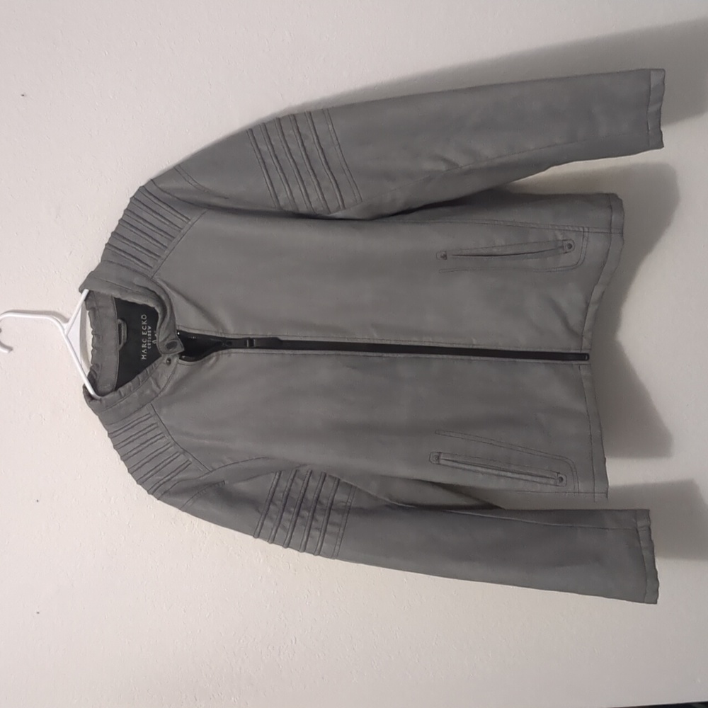 Marc Ecko XL Gray Leather Jacket